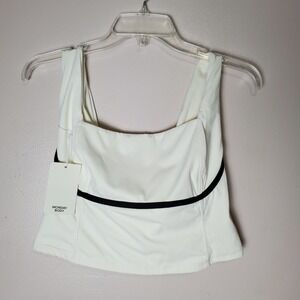 NWT Monday Body Zion Tank Ivory Black Square Neck Cropped Pullover Size V Hiking